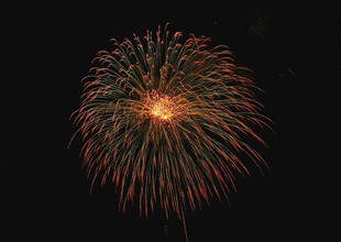 夜空中绚烂绽放的烟花