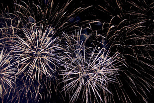 绚丽烟花绽放夜空