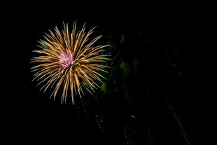 夜空中绽放的绚烂烟花