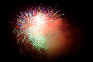 绚丽烟花绽放瞬间