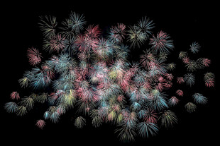 绚丽烟花在夜空绽放