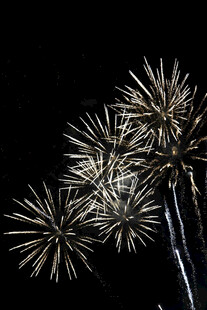 夜空中绽放的绚烂烟花