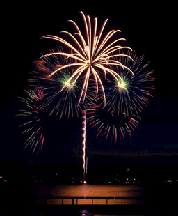 夜空中绚丽绽放的烟花