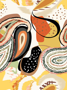 抽象艺术风佩斯利花纹图案