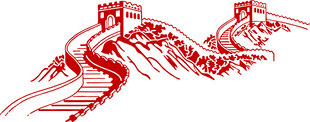 中国风龙形长城艺术图案