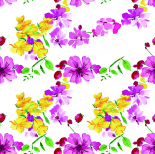 多彩花卉无缝图案背景