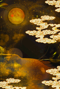 梦幻月夜下的奇幻云朵