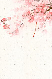 粉色樱花枝唯美春日景