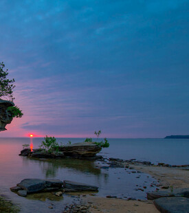海边黄昏美景静谧诗意