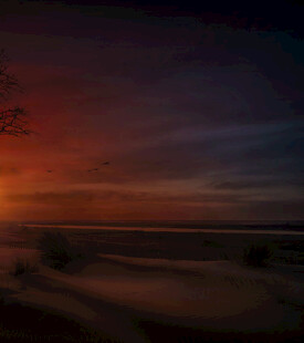 黄昏下的旷野美景