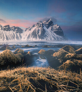 冰岛壮美山川与草甸景观