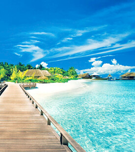 美丽海岛栈桥海景风光