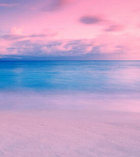 梦幻粉蓝调海边浪漫景致