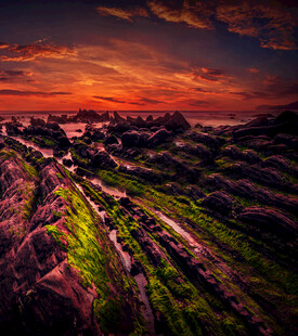 日落时分的壮美梯田景观