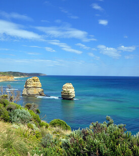 澳洲海岸绝美双岩景观