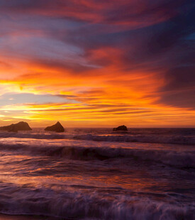 海边绚丽日落美景