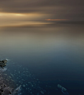 海上黄昏美景云雾缭绕