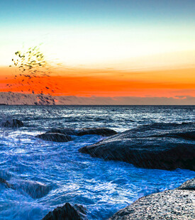 海边日落时分的美丽景致