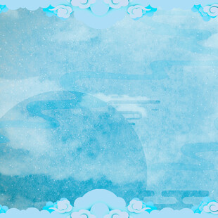 梦幻蓝色天空云朵背景图