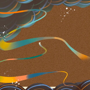 梦幻彩带飘飞抽象艺术图