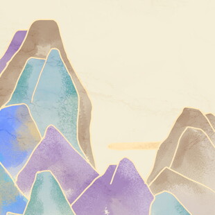 梦幻多彩山峦风景图