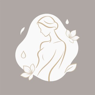 优雅女性轮廓与花卉元素