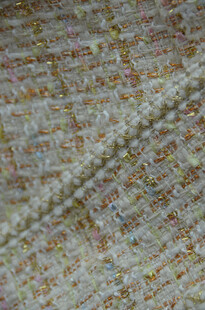 复古花纹织物纹理特写