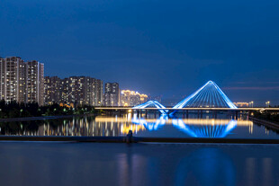 大同御河公铁桥夜景