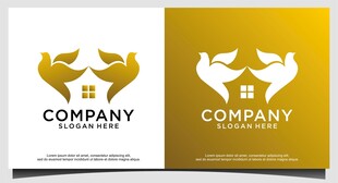 金色牛头公司标志设计