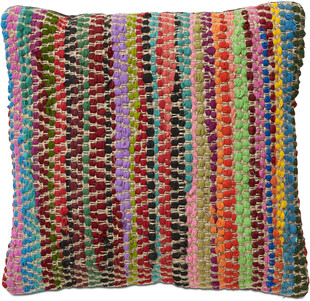多彩条纹针织抱枕