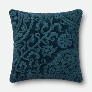 蓝绿色花纹抱枕