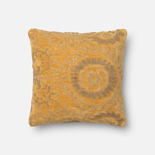复古花纹黄色抱枕