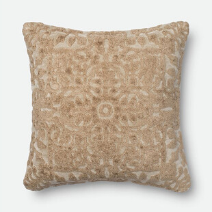 米色花纹方形抱枕