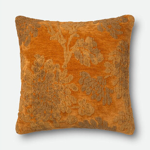 橙色花卉图案抱枕