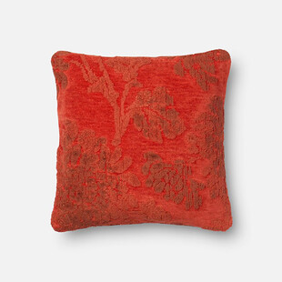 红色花纹抱枕