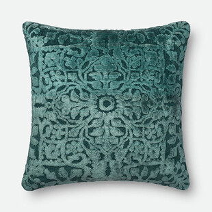 深绿色花纹抱枕