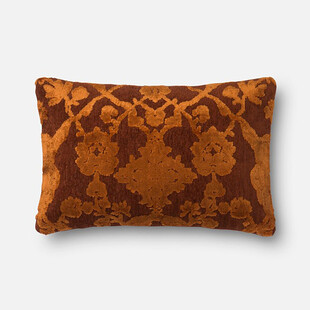 复古花纹棕色抱枕