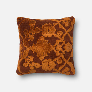 复古花纹棕色抱枕