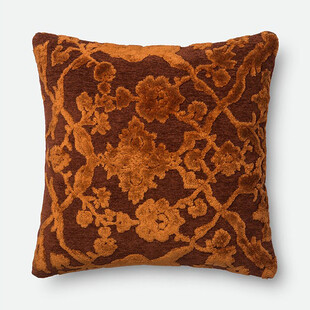 复古花纹棕色抱枕