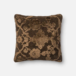 复古花纹棕色抱枕