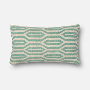 绿白几何图案长条抱枕