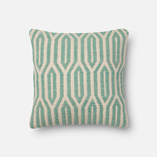 绿白几何图案抱枕