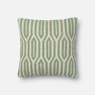 绿白几何图案抱枕