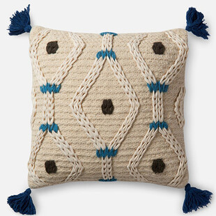 几何图案米色流苏装饰抱枕