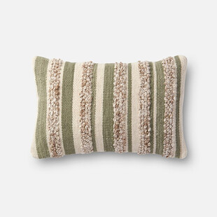 条纹刺绣风长形抱枕