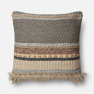 条纹流苏编织抱枕