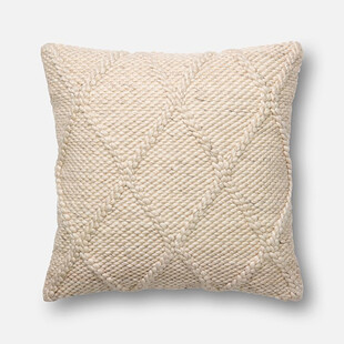 米色菱形纹针织抱枕