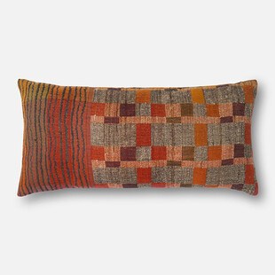 多彩拼色长形抱枕