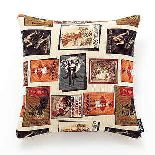 复古邮票图案抱枕