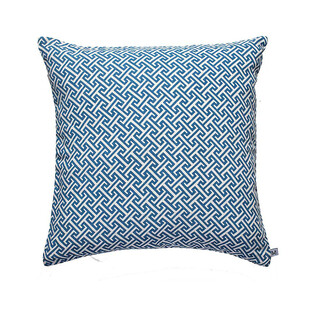 蓝色几何图案装饰抱枕